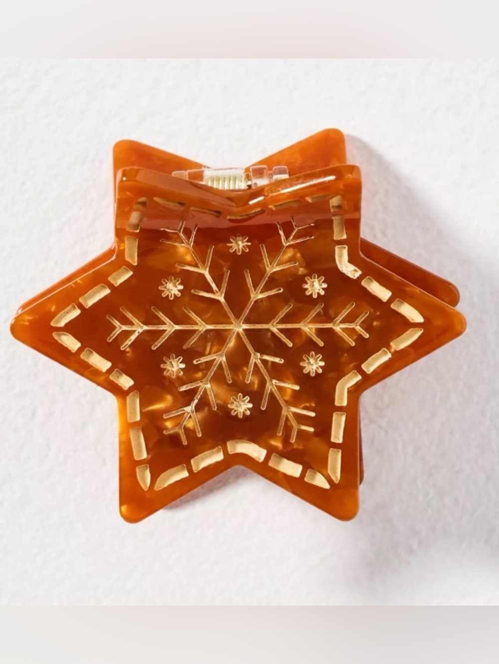 Anthropologie Solar Eclipse Candy Hair Clip in Gingerbread Star, one size, NWOT